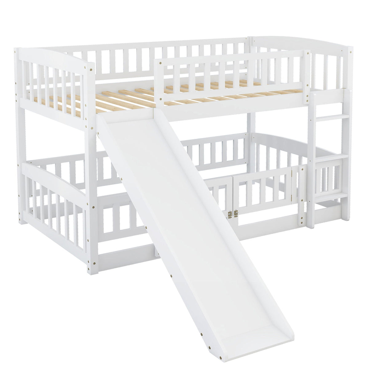 Low Bunk Bed With Slide, Fence And Ladder by Couch.com