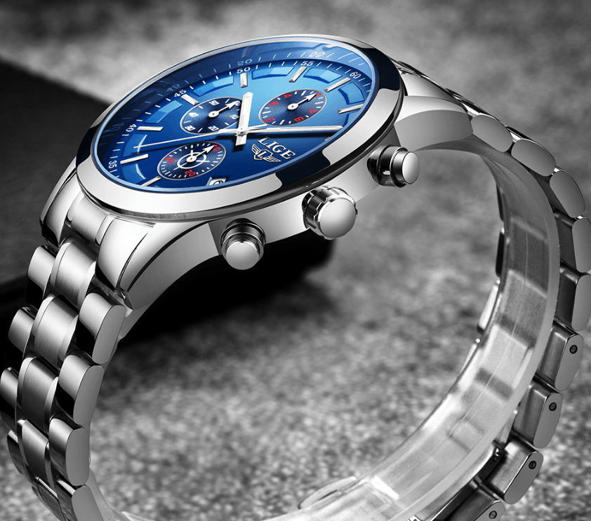 Men's Waterproof Watch With Chronometers And Date Display Unique Design Perfect Gift