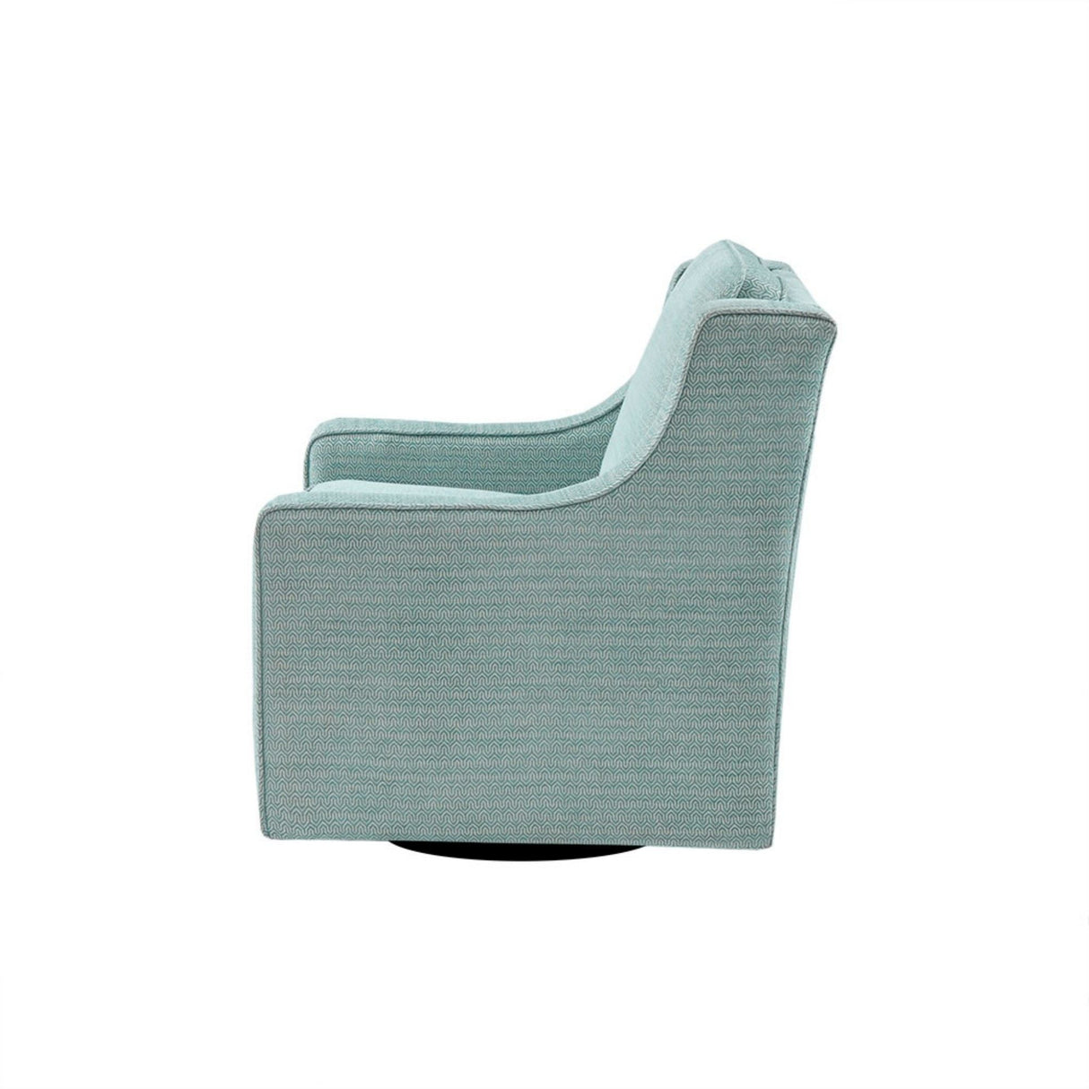 Swivel Chair With Foam Cushion / Black Metal Swivel - Dusty Aqua Chenille by Couch.com