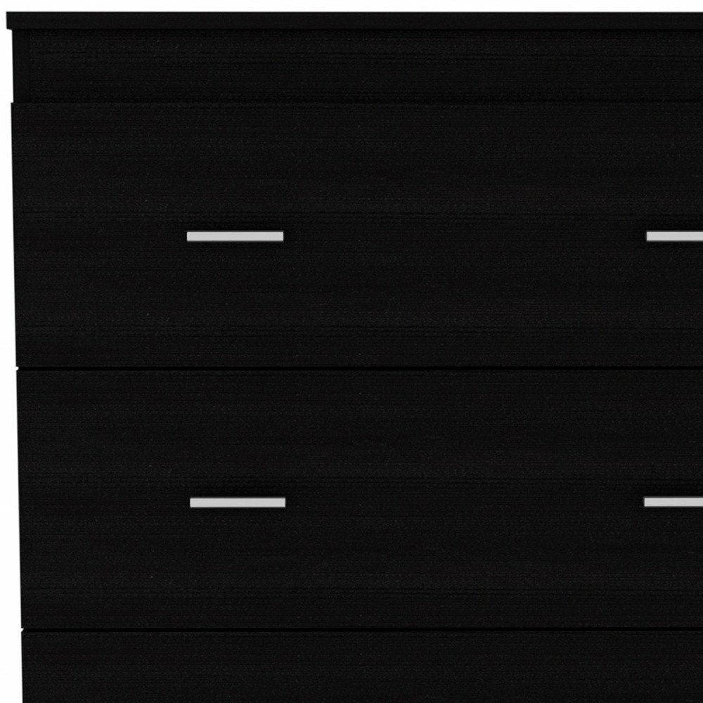 31" Black Wood Three Drawer Dresser