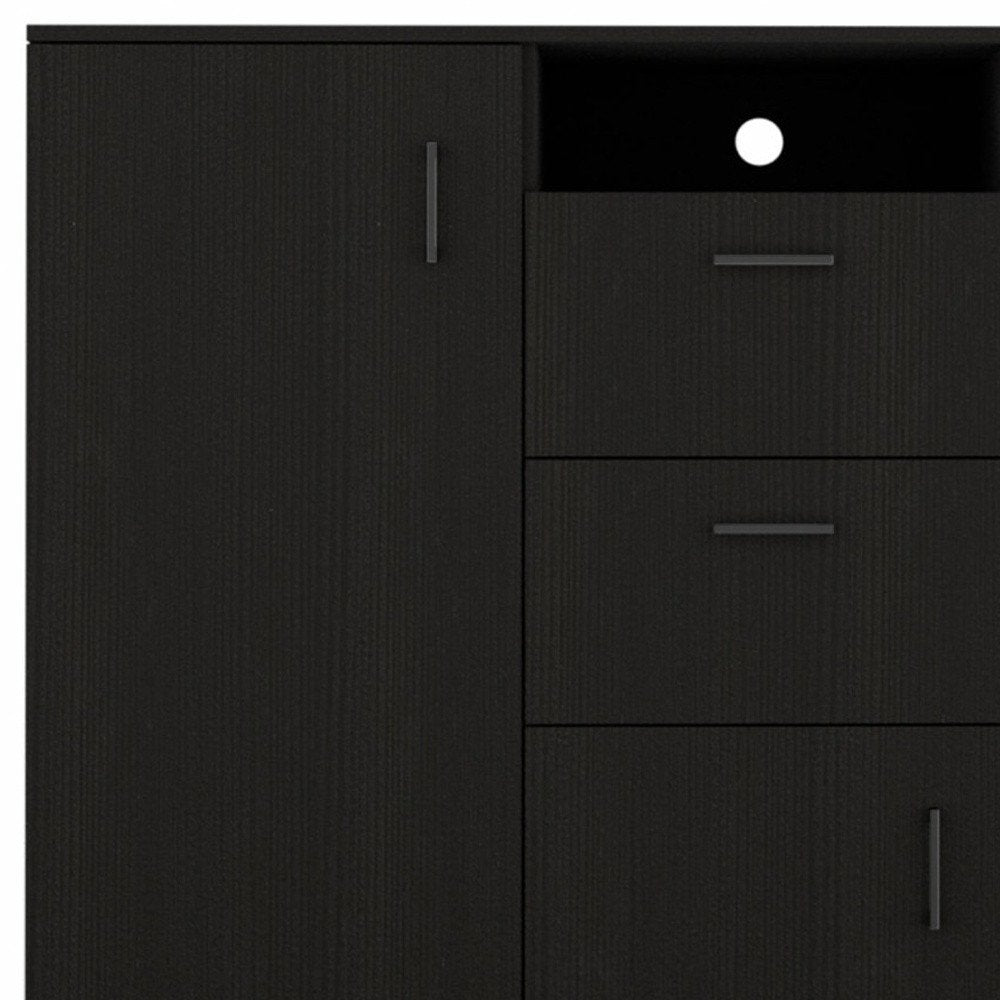 55" Black Wood Two Drawer Dresser