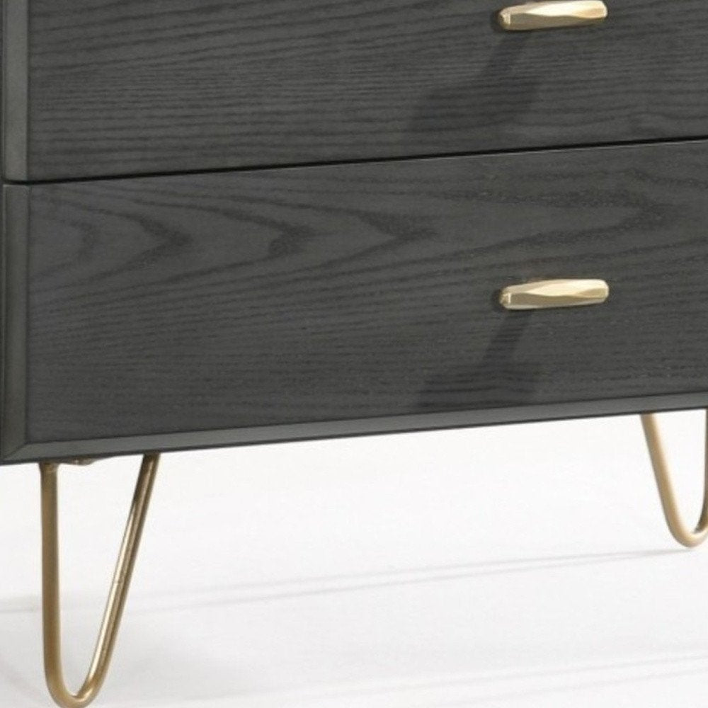 18" Wood Two Drawer Nightstand