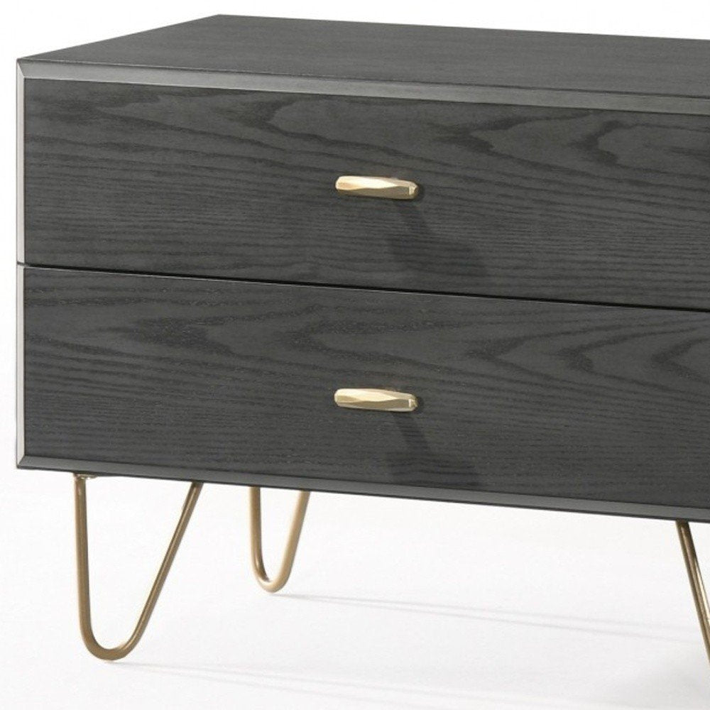 18" Wood Two Drawer Nightstand