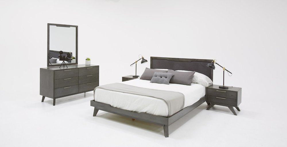 51" Gray Solid Wood Six Drawer Double Dresser