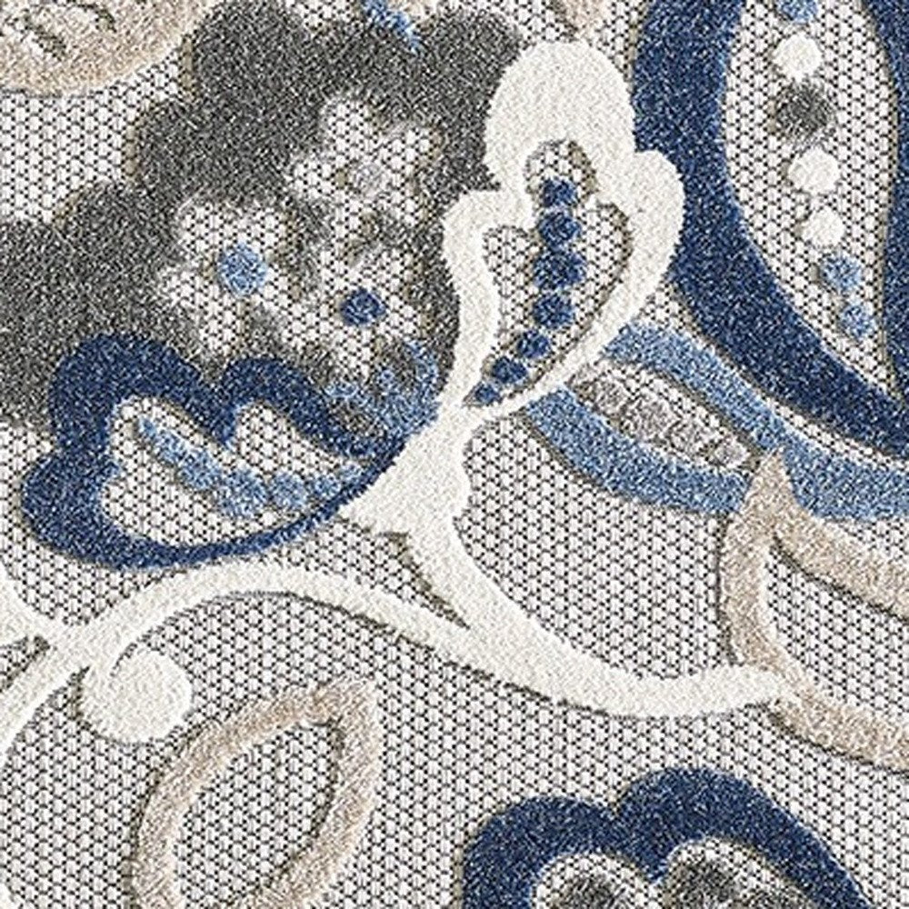 3' X 5' Blue And Gray Indoor Outdoor Area Rug