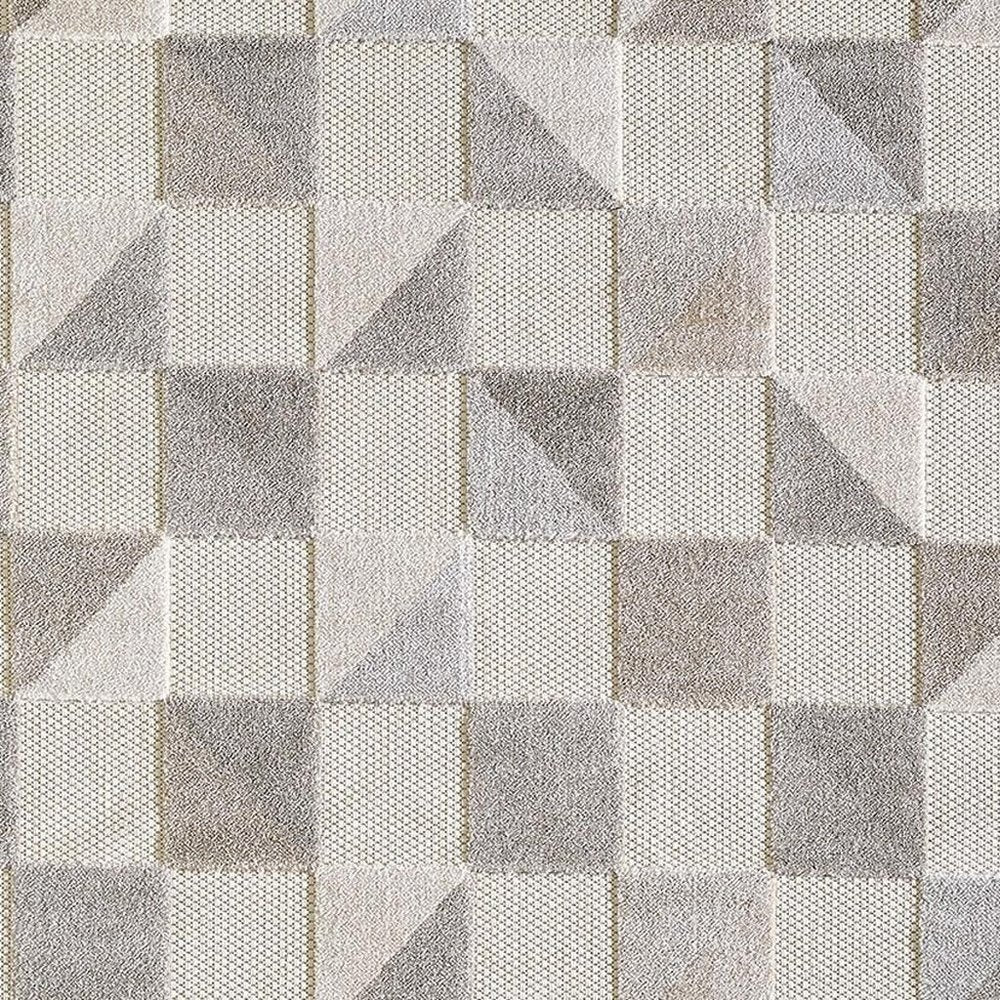 5' X 7' Gray Geometric Stain Resistant Indoor Outdoor Area Rug