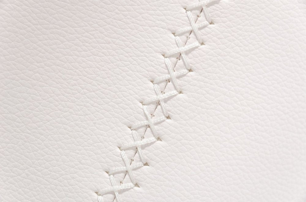 Set of Two 30" White and Black Faux Leather and Steel Low Back Bar Height Bar Chairs