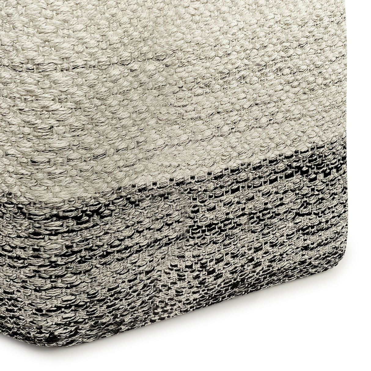 Macie - Square Woven Outdoor / Indoor Pouf - Gray / White by Couch.com