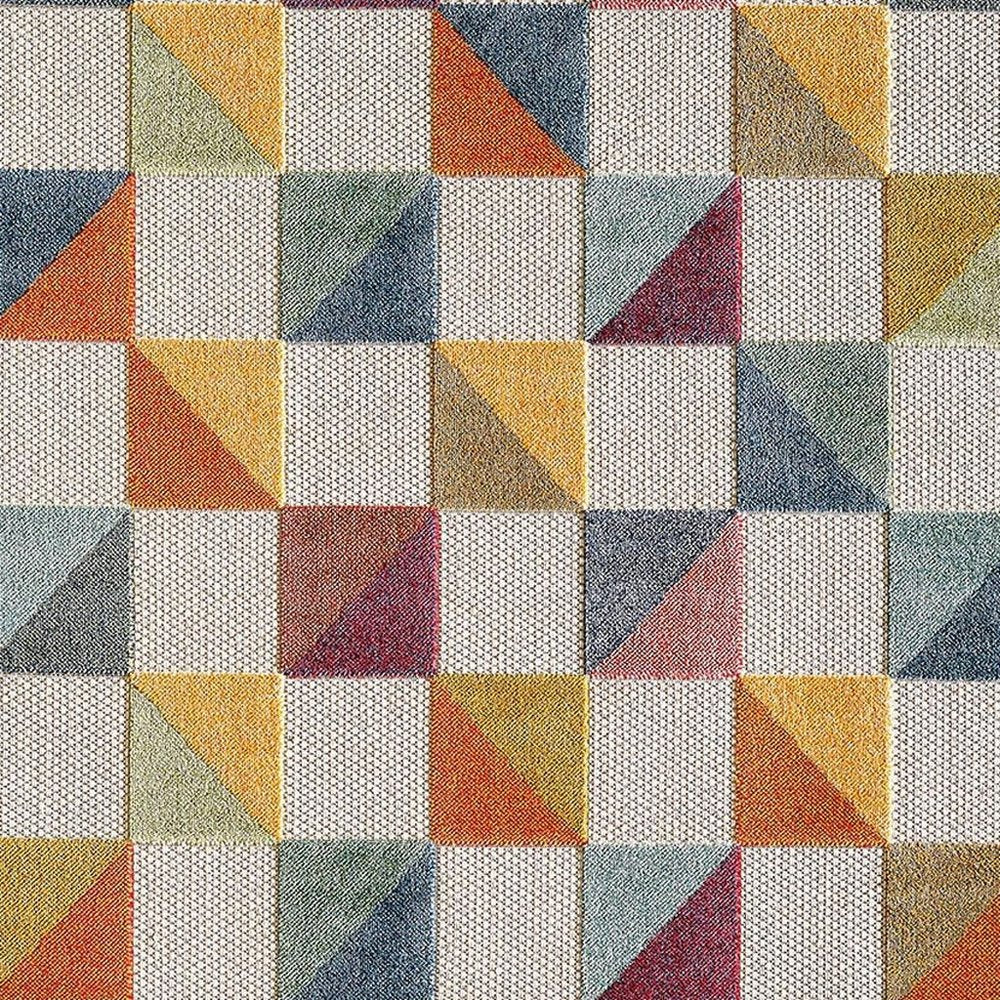 8' X 10' Orange And Ivory Indoor Outdoor Area Rug