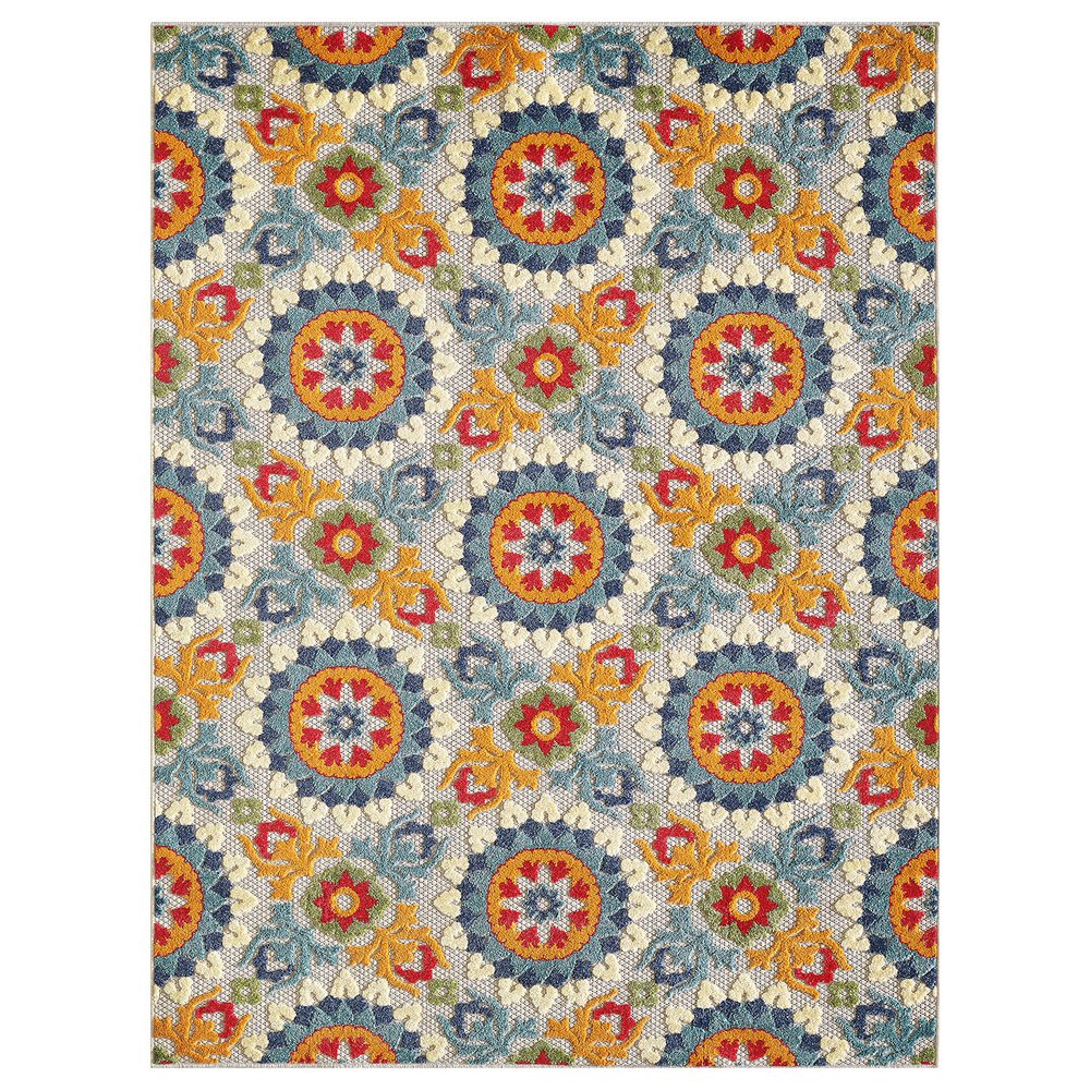 3' X 5' Orange And Ivory Moroccan Stain Resistant Indoor Outdoor Area Rug