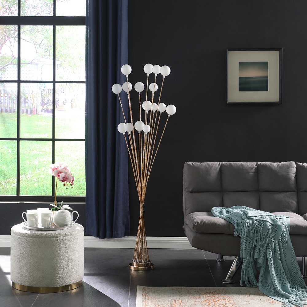 62" Yellow 16 LED Novelty Floor Lamp With White