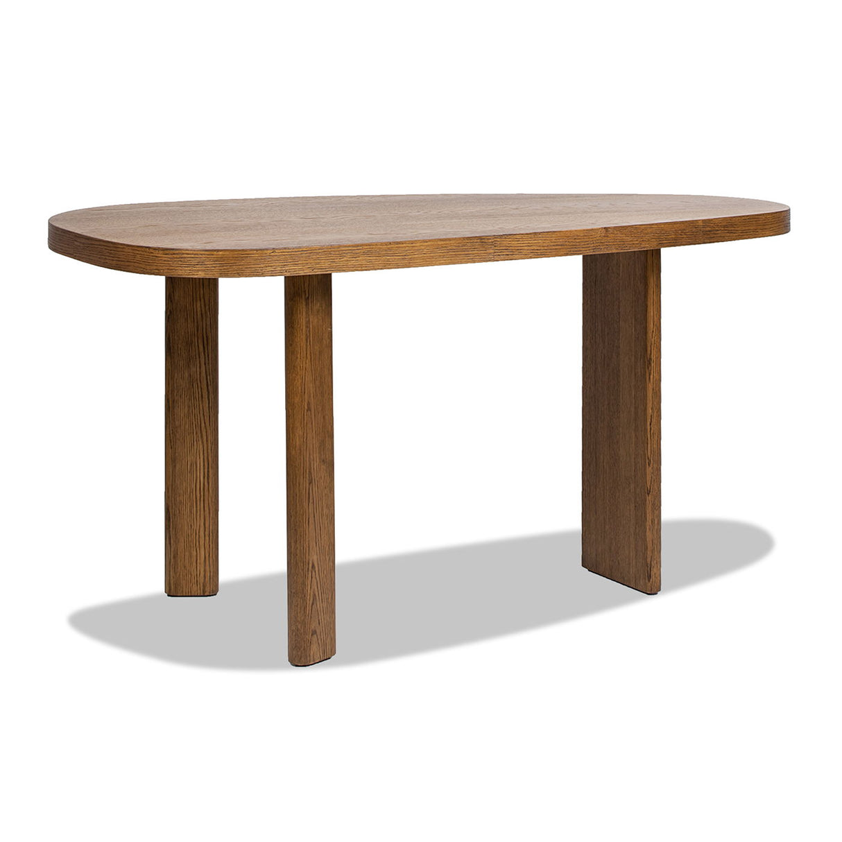 Melvin - Modern Oak Oblong Oval Console Desk - Cafe Brown Oak by Couch.com