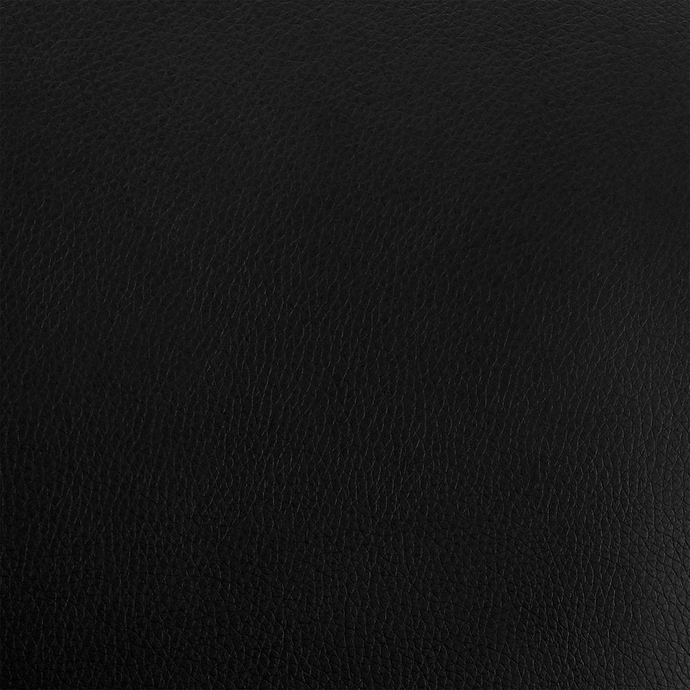 26" Black Faux Leather And Fabric And Iron Counter Height Bar Chair