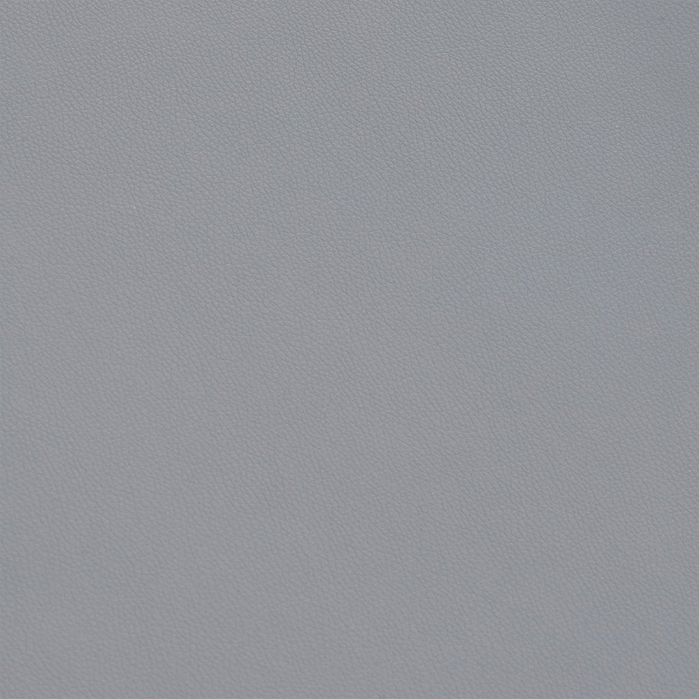 26" Gray And Silver Faux Leather And Iron Swivel Adjustable Height Bar Chair