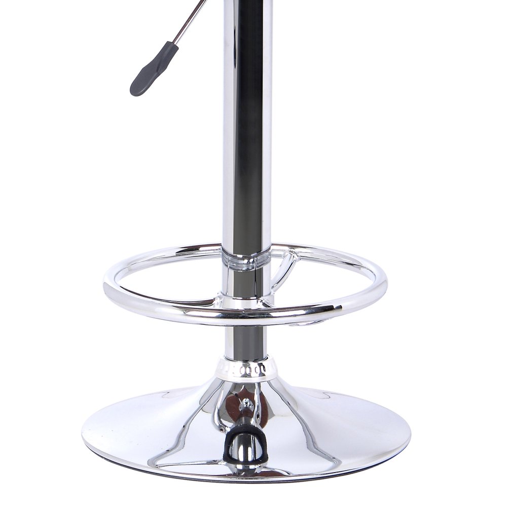 Black And Silver Fabric And Iron Backless Adjustable Height Bar Chair