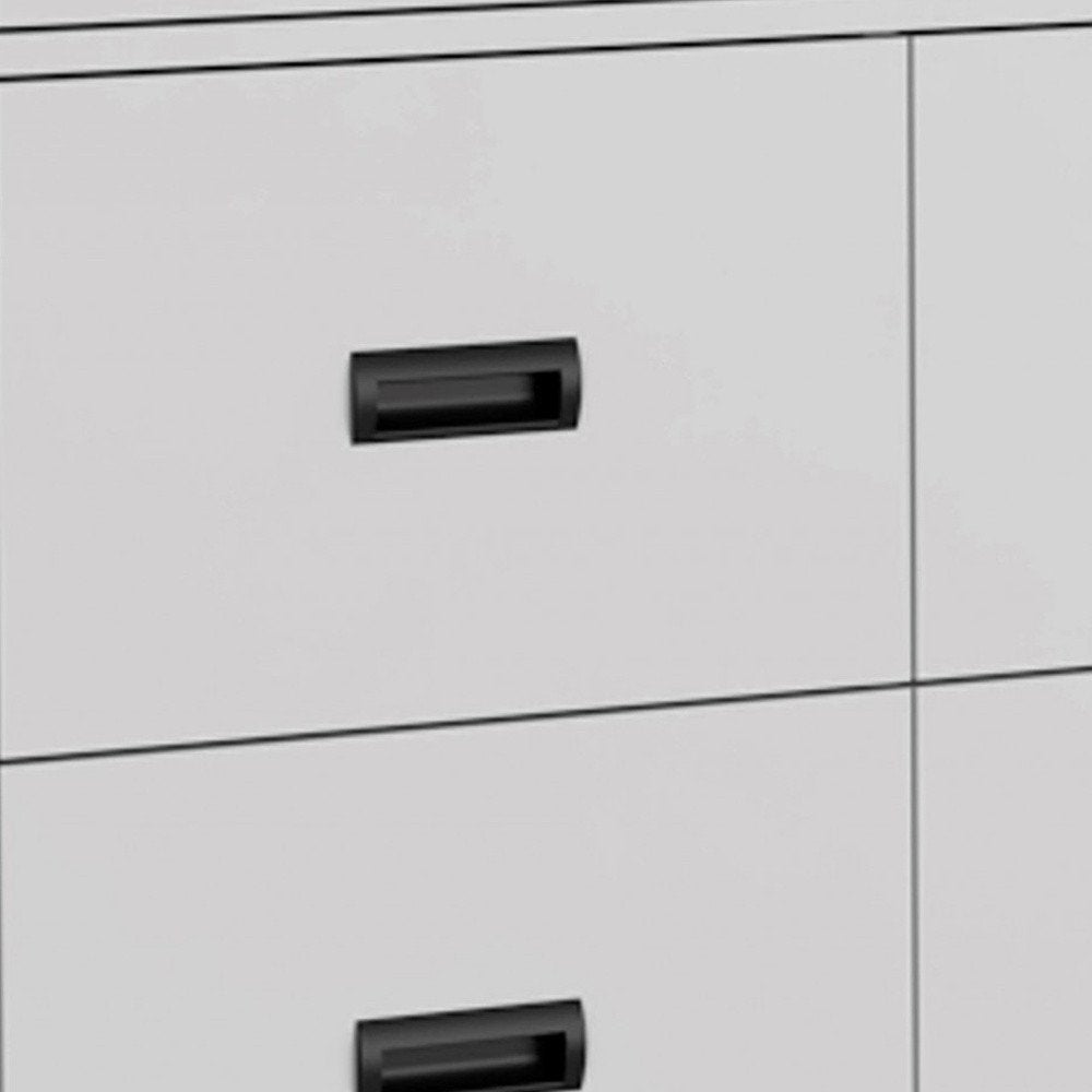 33" White Wood Five Drawer Dresser