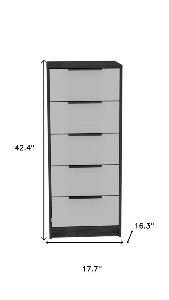18" White Manufactured Wood Five Drawer Chest