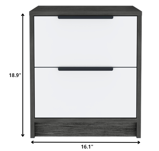 19" Wood Two Drawer Nightstand