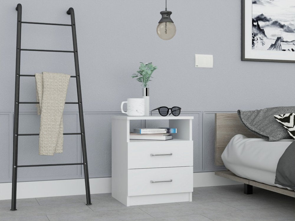 20" Wood Two Drawer Nightstand