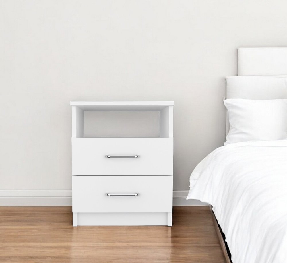 20" Wood Two Drawer Nightstand