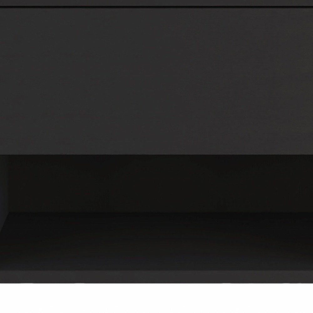 22" Black Wood One Drawer Nightstand