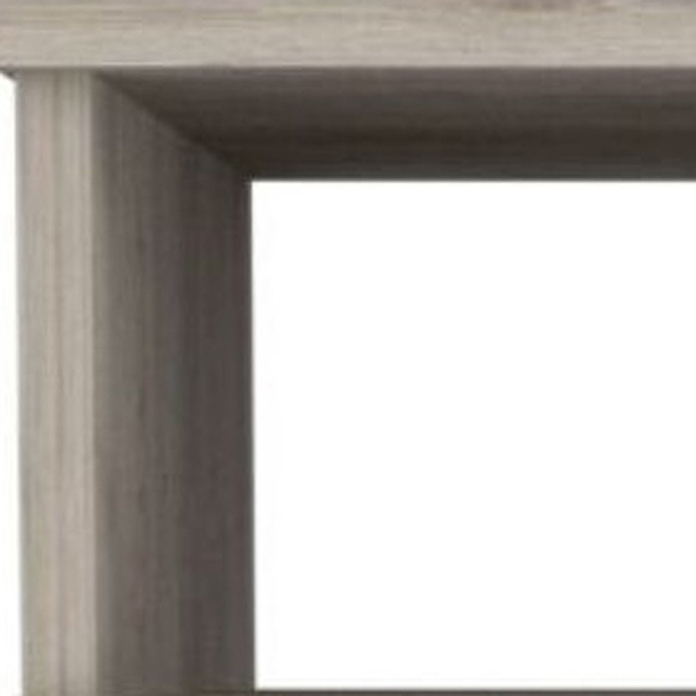 20" Light Gray Wood Two Drawer Nightstand