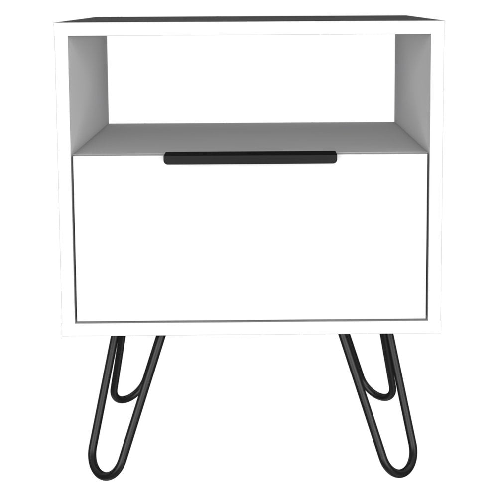 22" White Wood Nightstand