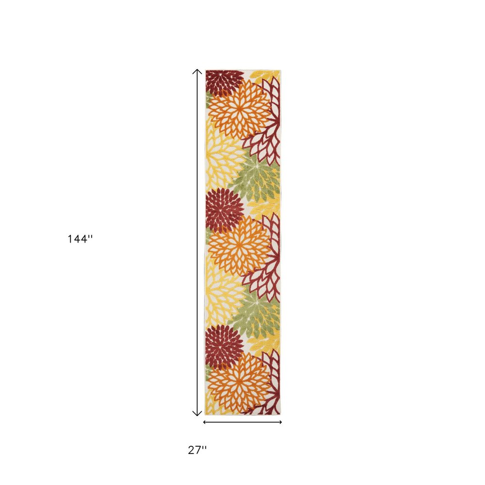 12' Red Indoor Outdoor Runner Rug