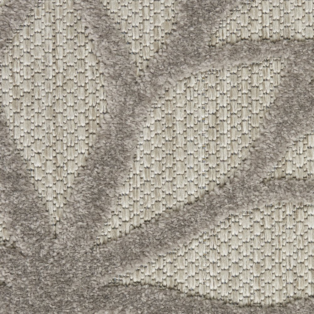 10' X 13' Silver Grey Floral Non Skid Indoor Outdoor Area Rug