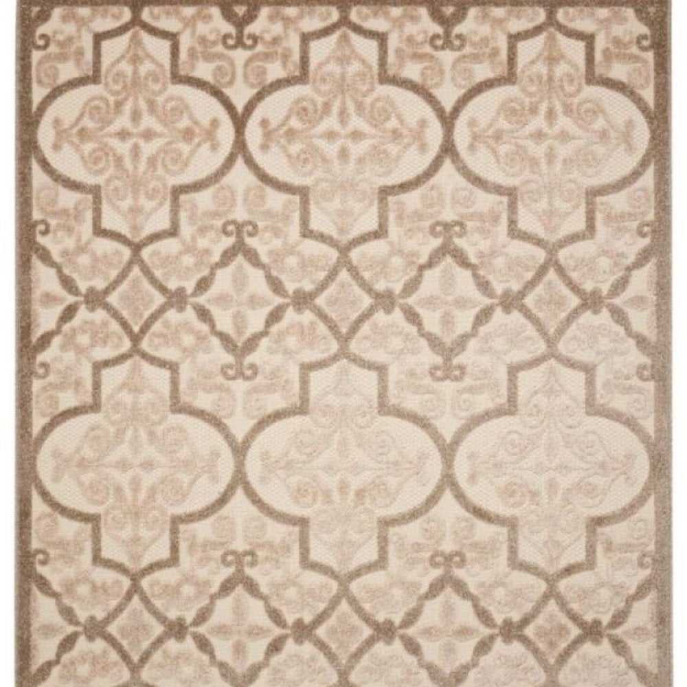 10' X 13' Cream Indoor Outdoor Area Rug