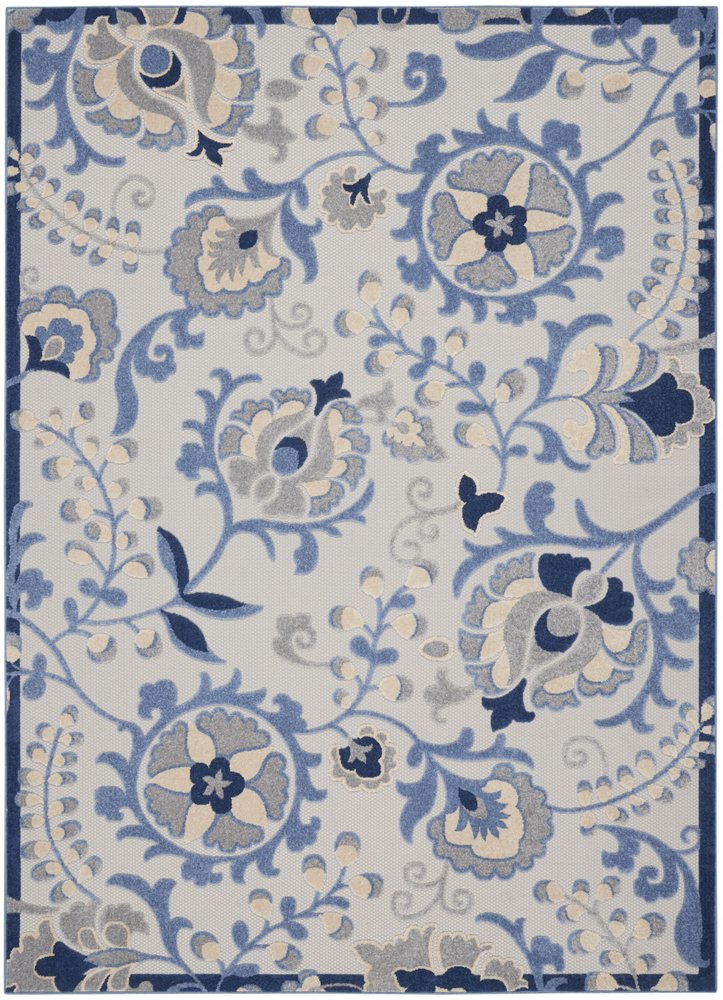 12' X 15' Blue And Gray Indoor Outdoor Area Rug