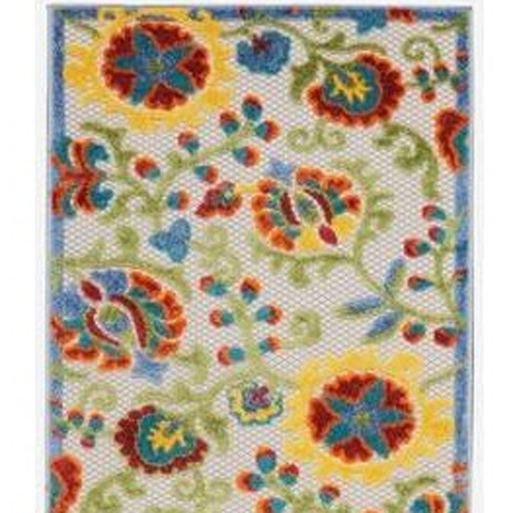 10' Ivory Indoor Outdoor Runner Rug