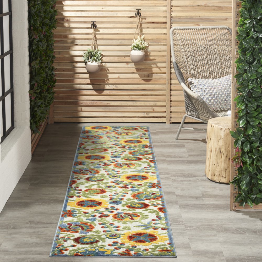10' Ivory Indoor Outdoor Runner Rug