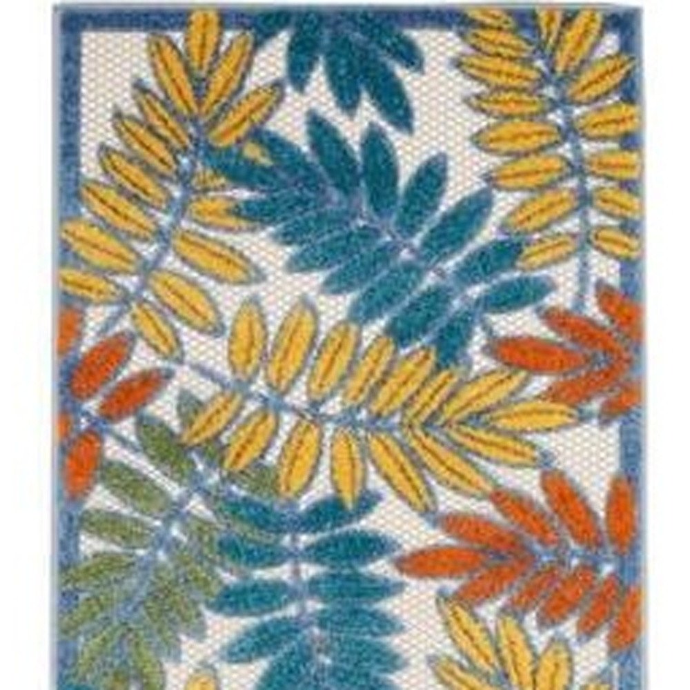12' Teal Blue Indoor Outdoor Runner Rug