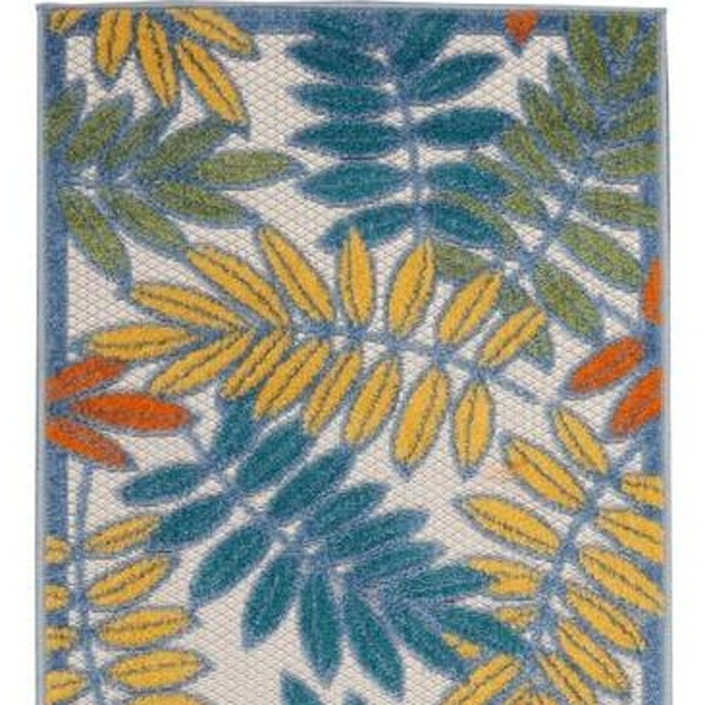 8' Ivory Indoor Outdoor Runner Rug