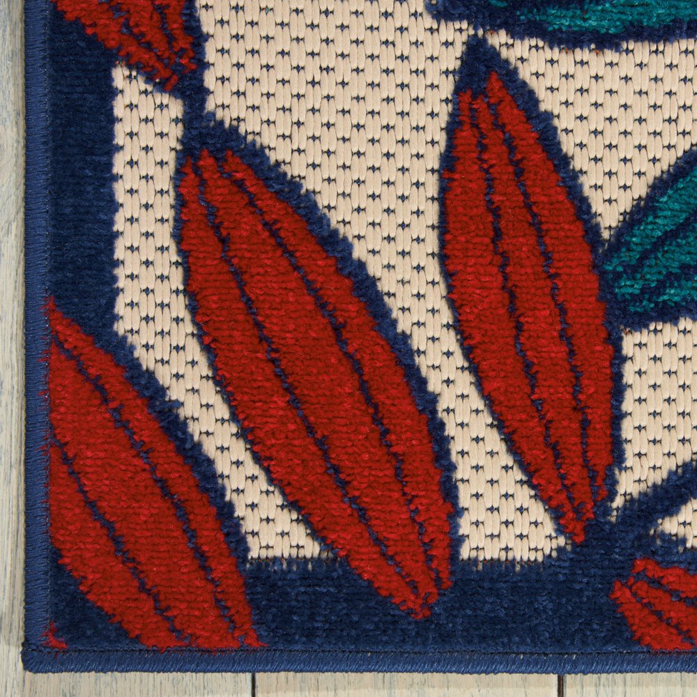 9' X 12' Blue And Beige Indoor Outdoor Area Rug