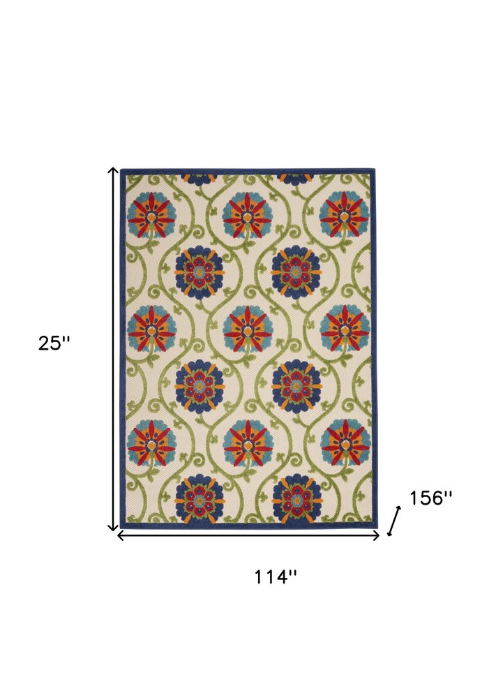 10' X 13' Blue Indoor Outdoor Area Rug