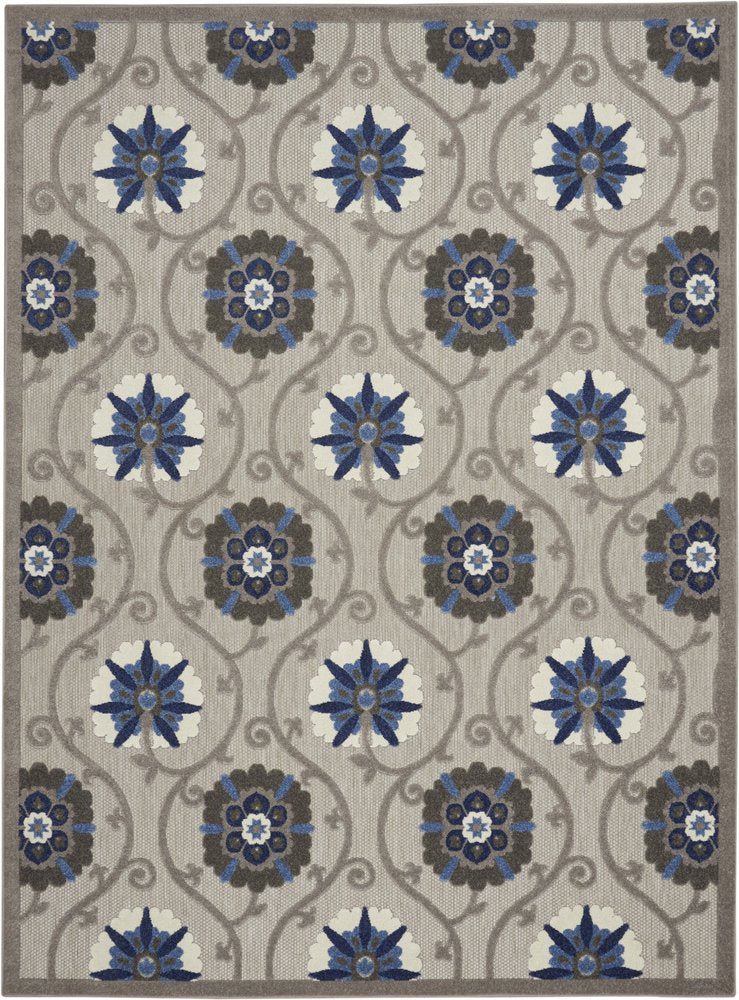 10' X 13' Blue And Gray Indoor Outdoor Area Rug