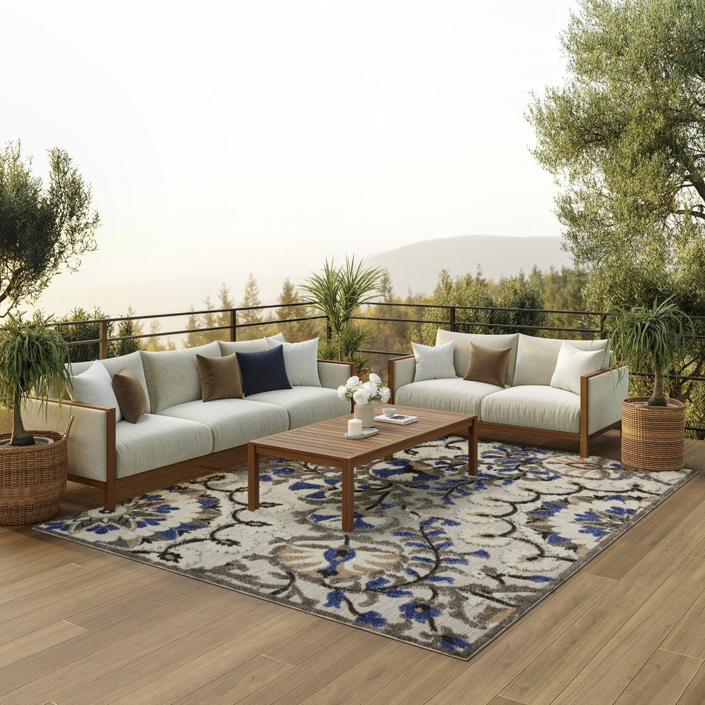10' X 13' Gray Indoor Outdoor Area Rug