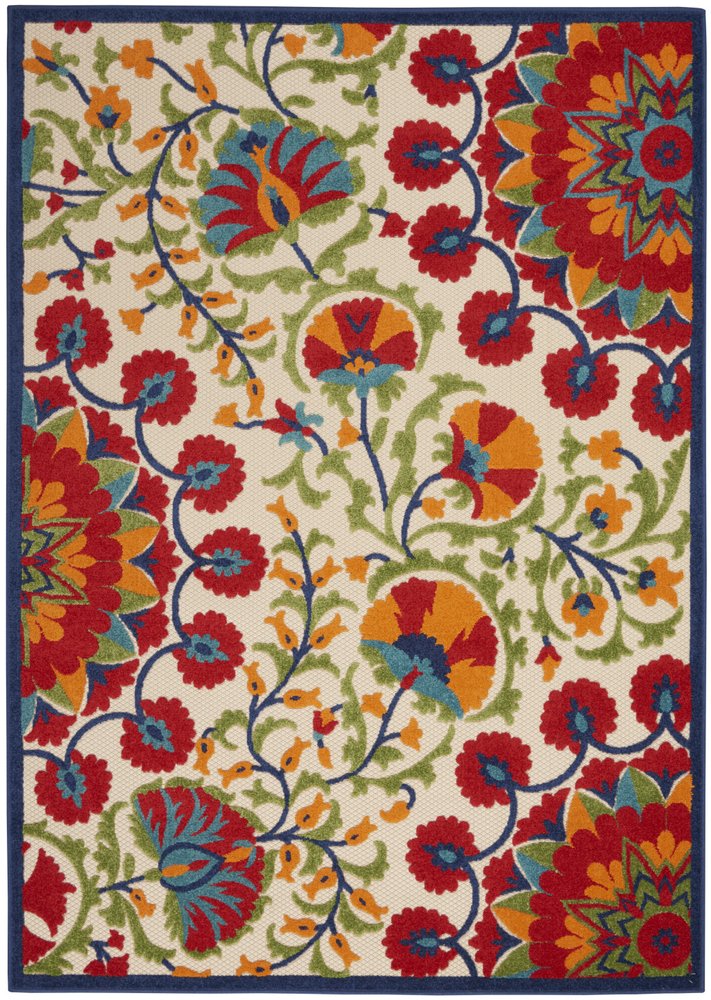 10' X 13' Red And Ivory Indoor Outdoor Area Rug