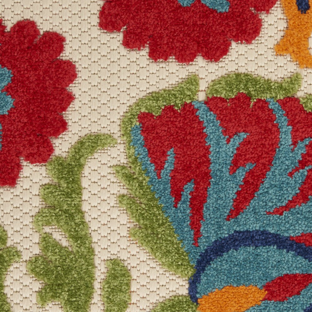 10' X 13' Red And Ivory Indoor Outdoor Area Rug