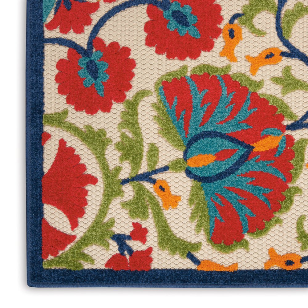 10' X 13' Red And Ivory Indoor Outdoor Area Rug