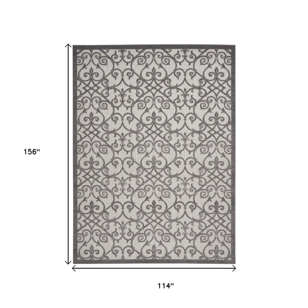10' X 13' Gray Indoor Outdoor Area Rug