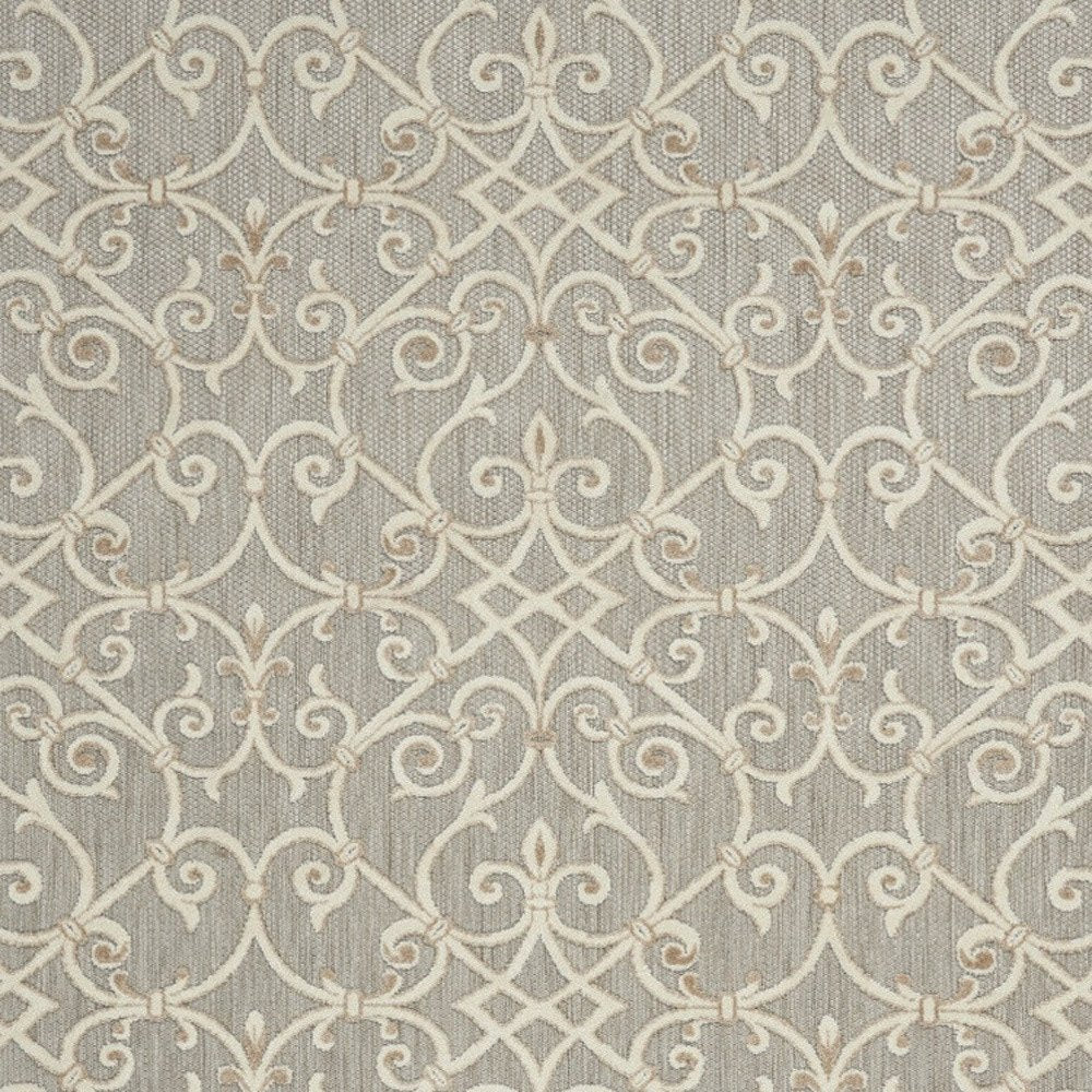 10' X 13' Gray And Ivory Indoor Outdoor Area Rug