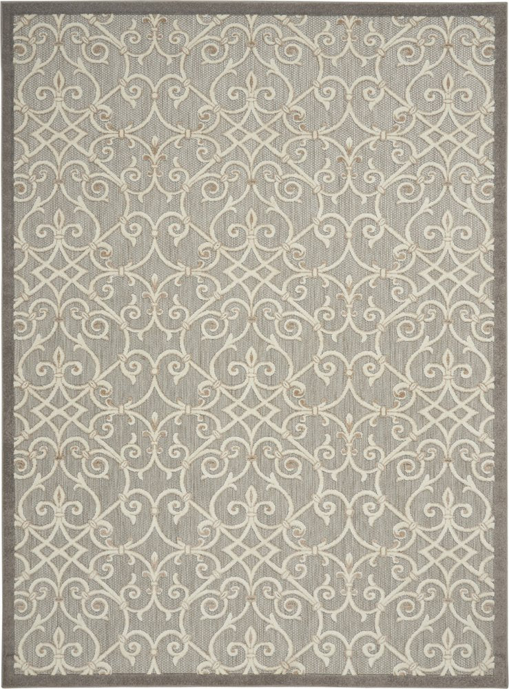 10' X 13' Gray And Ivory Indoor Outdoor Area Rug