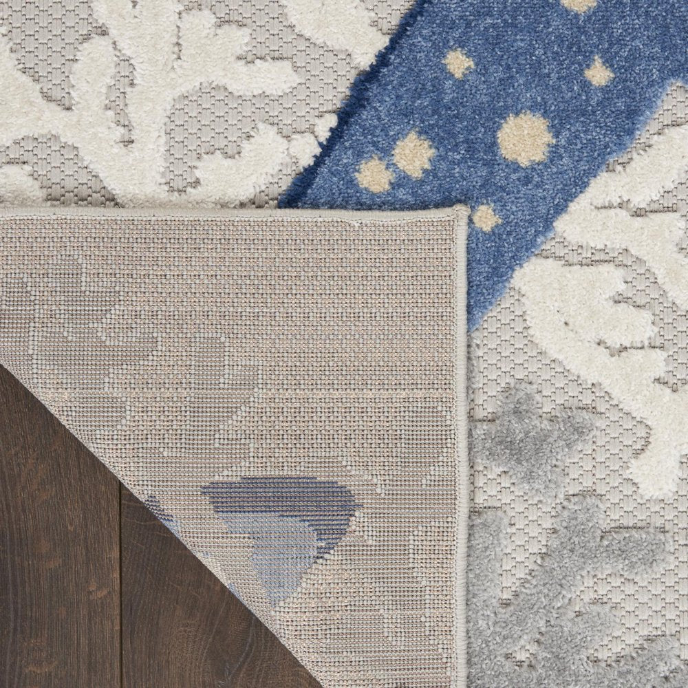 10' X 13' Blue And Gray Starfish Indoor Outdoor Area Rug
