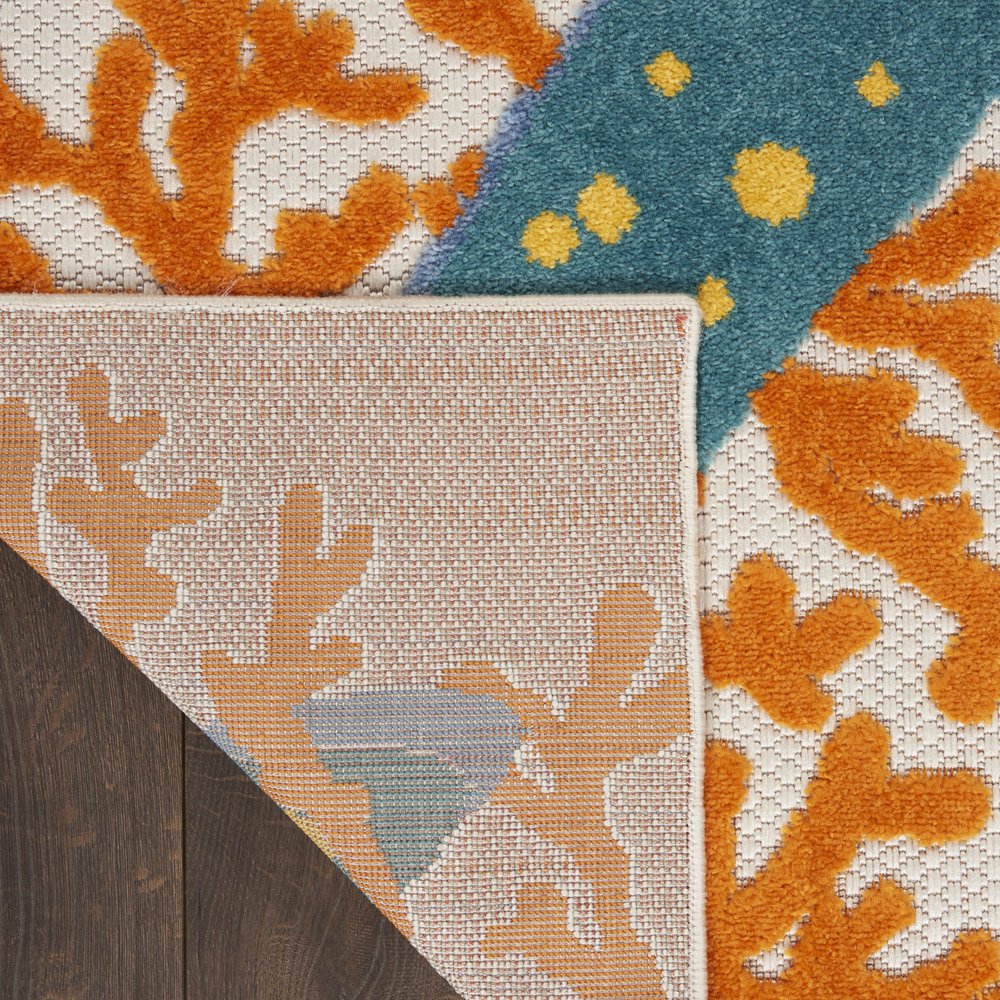 9' X 12' Blue And Yellow Indoor Outdoor Area Rug