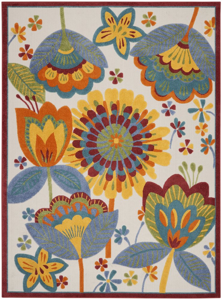 12' X 15' Blue And Yellow Indoor Outdoor Area Rug