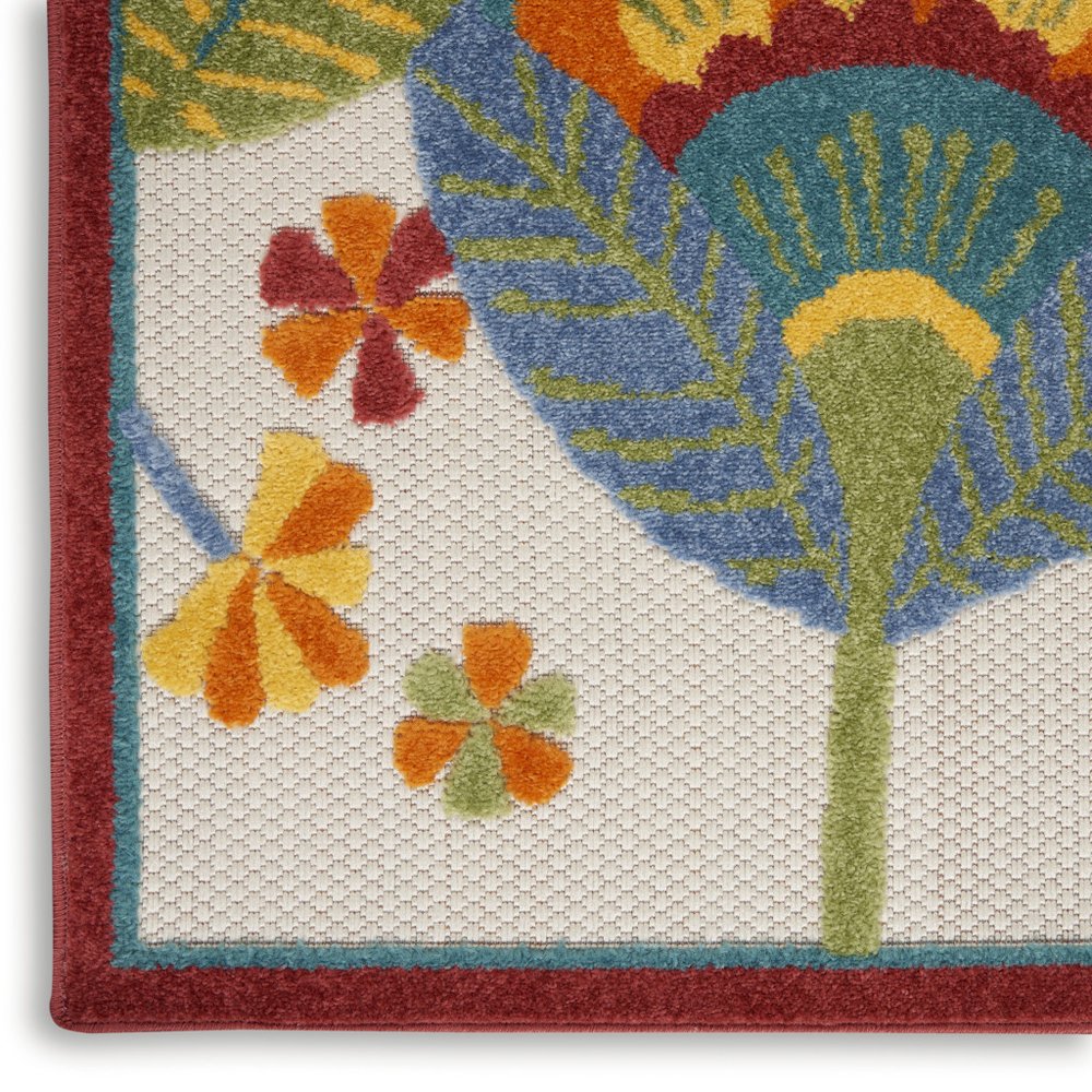9' X 12' Blue And Yellow Indoor Outdoor Area Rug
