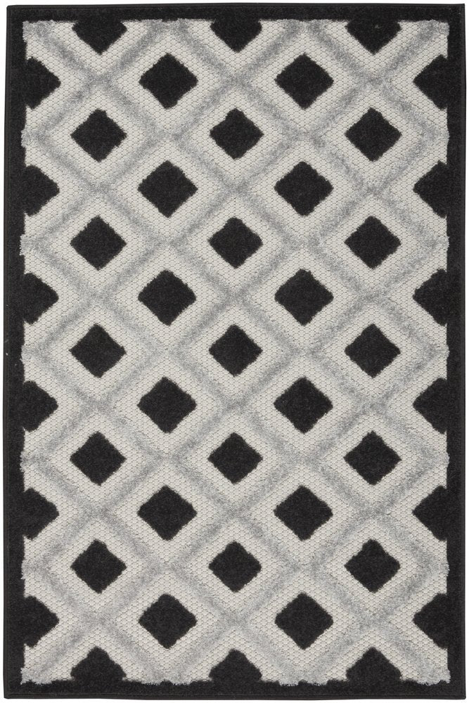 3' X 4' Black And White Indoor Outdoor Area Rug